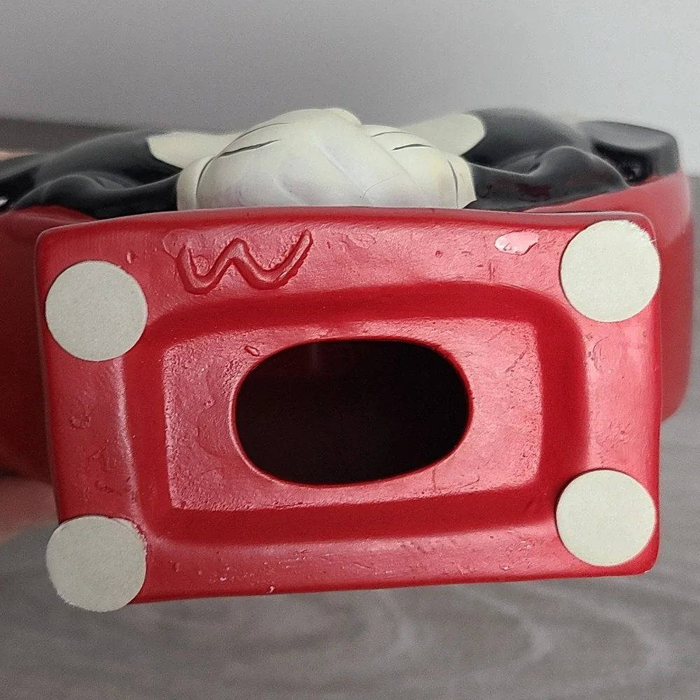 Mickey Minnie Mouse Kissing Heart Shaped Red Ceramic Coin Bank
